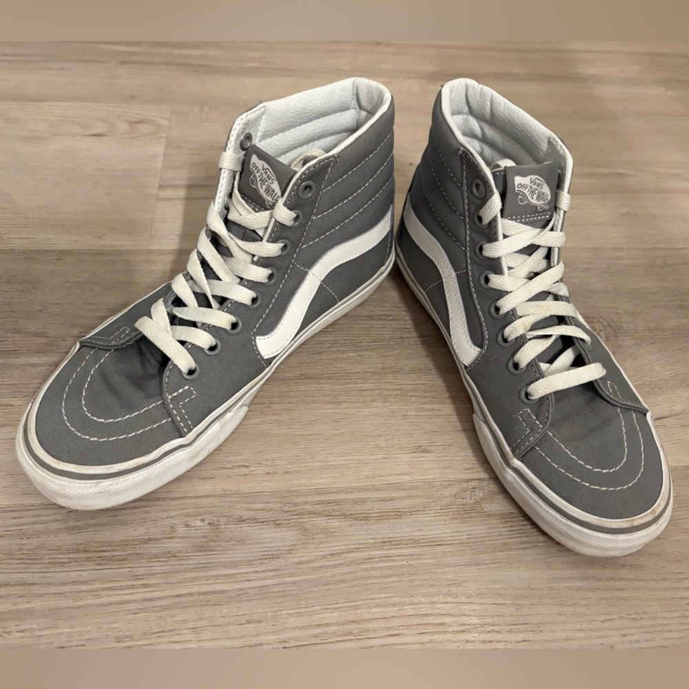 Vans Gray and White High-Top Sneakers